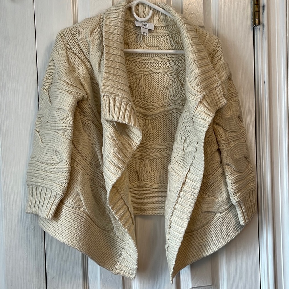 Loft waterfall cable knit cardigan sweater size XS / Small